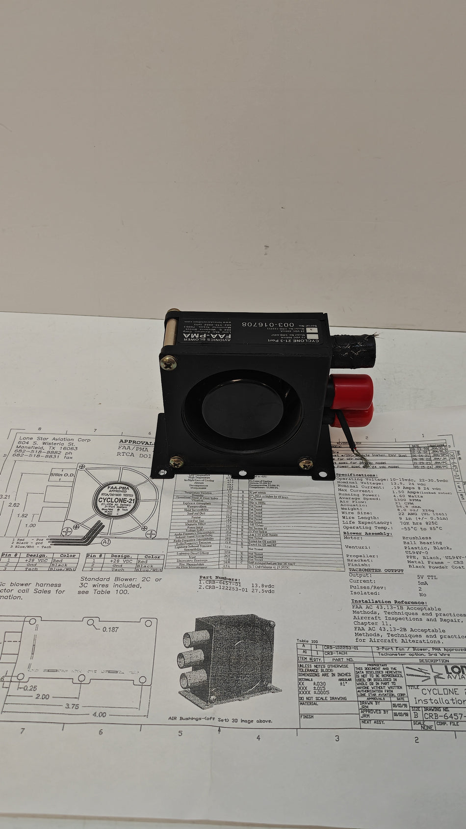Cyclone-21 3-Port Avionics Blower – CRB-122253-01 (As Removed)