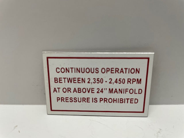 PLACARD, PROP ASB248P aviation component, SKU ASB248P